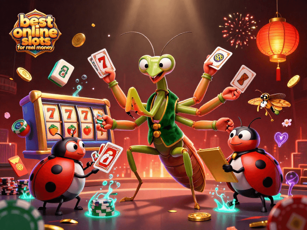 Experience the thrill with the best online slots for real money featuring vibrant characters and dynamic elements.