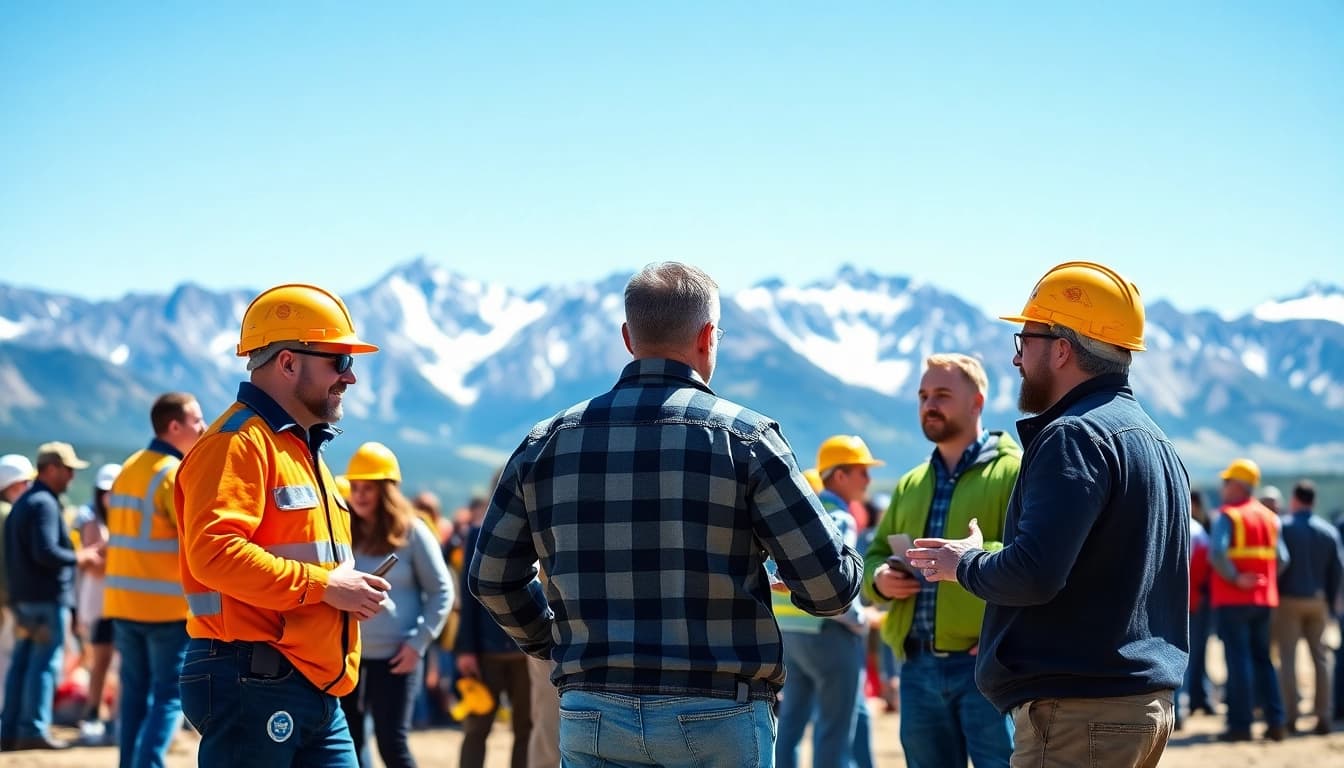 Networking event for professionals from abcrmc.org with a scenic mountain backdrop.