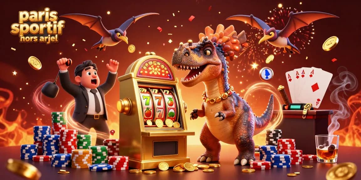 Pari sur les paris sportif hors arjel avec un pachycephalosaurus et des jackpots en or.