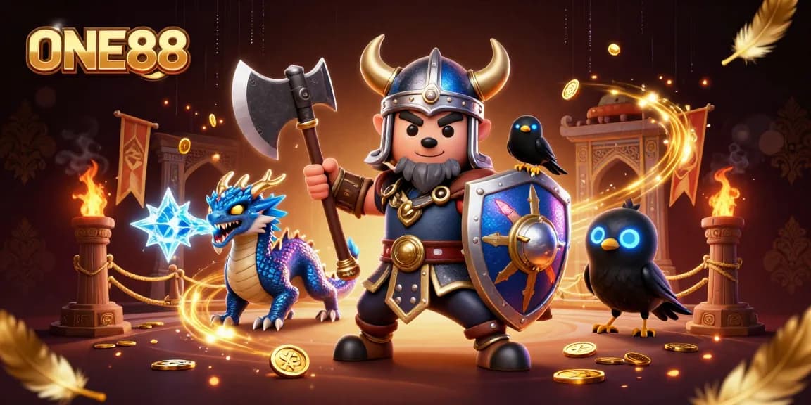 Experience thrilling gameplay with ONE88's vibrant 3D characters and dynamic casino elements.
