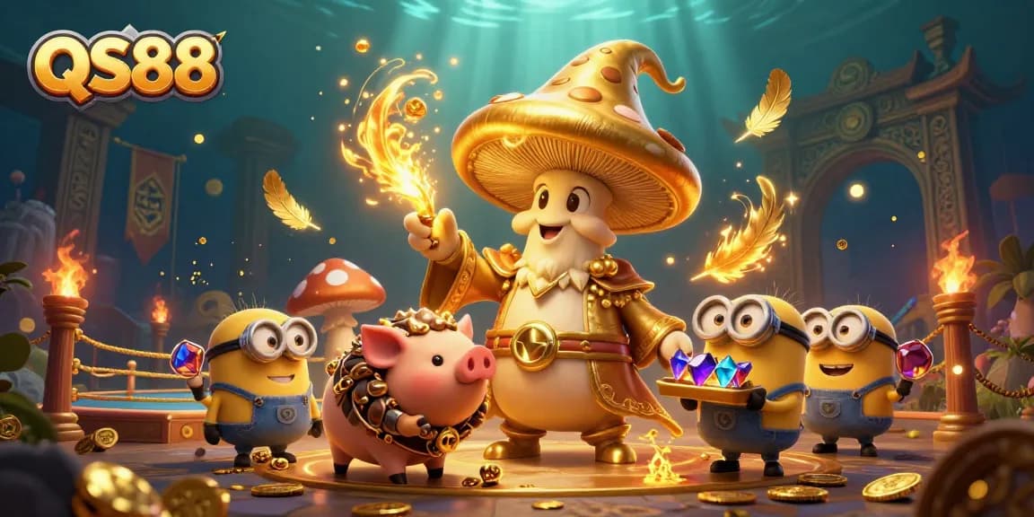 Experience thrilling adventures at QS88 with dynamic characters and vibrant casino elements in an engaging underworld.