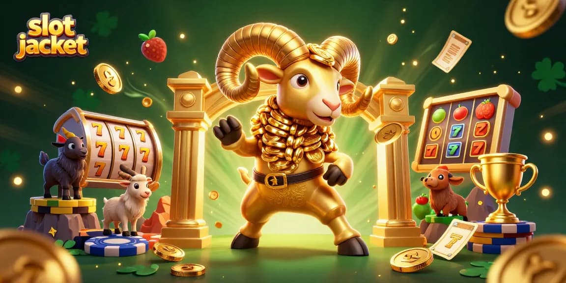 Menangkan slot jackpot hari ini dengan ram emas dan simbol buah dalam ilustrasi 3D yang dinamis.