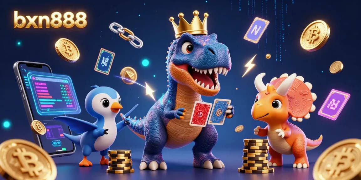 Experience thrilling gameplay at bxn888 with imaginative characters in a vibrant casino scene.