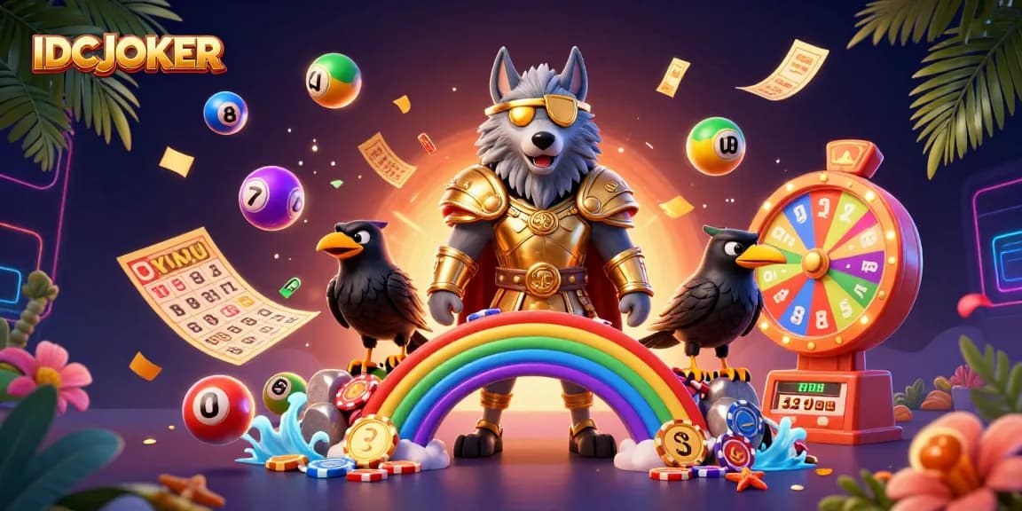IDCJOKER offers a vibrant gaming experience with colorful lottery elements and mythological characters.