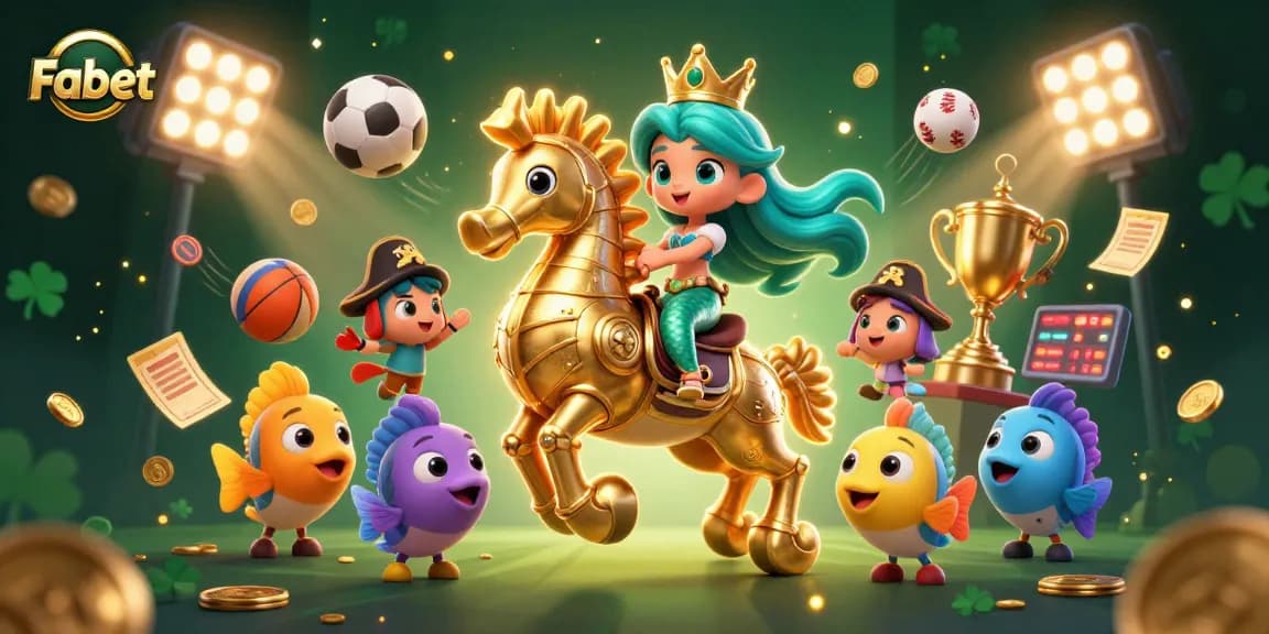 Engaging gameplay with Fabet featuring vibrant mermaid characters and dynamic sports elements in a casino environment.