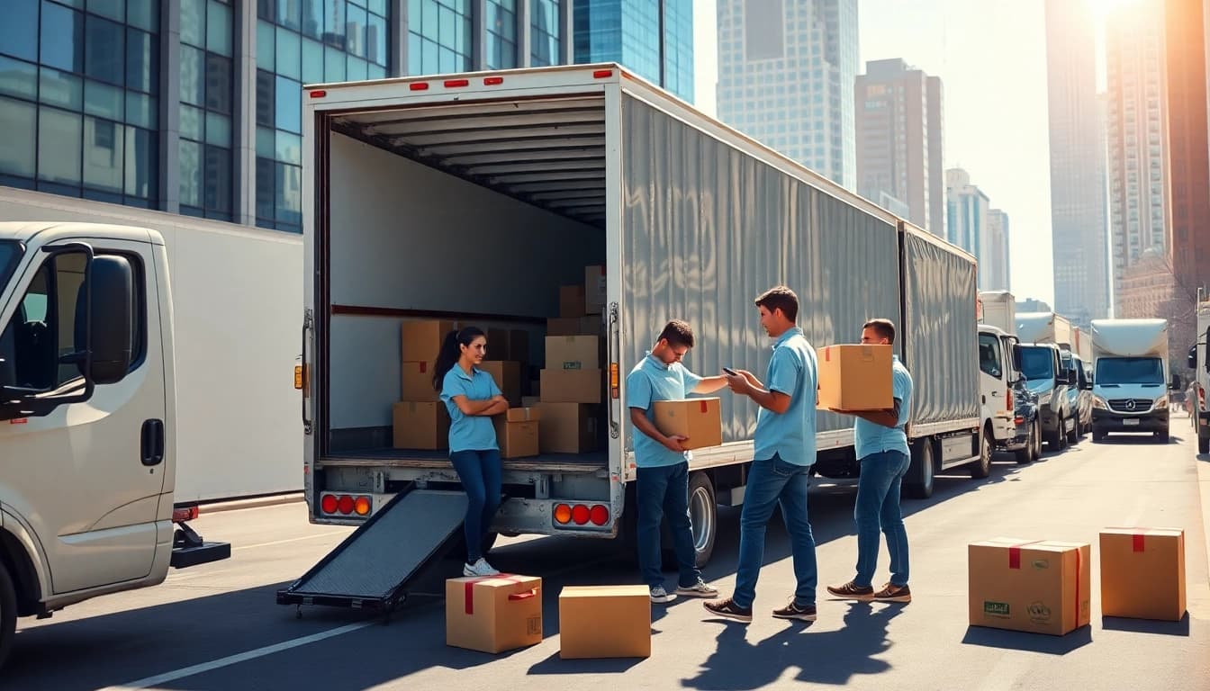 Moving companies across provinces providing reliable services in a busy urban environment.