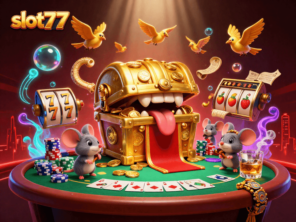 Engage with slot777's thrilling gameplay amidst a treasure-laden adventure of slots.