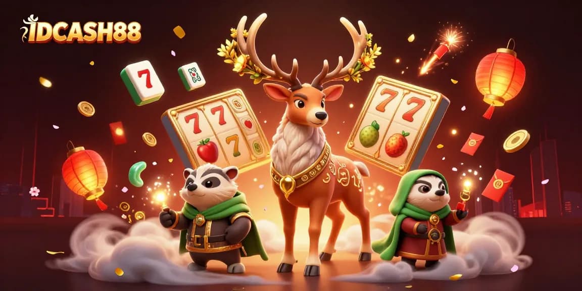 Experience the thrill of IDCASH88 slots with vibrant 3D characters and dynamic gaming elements.