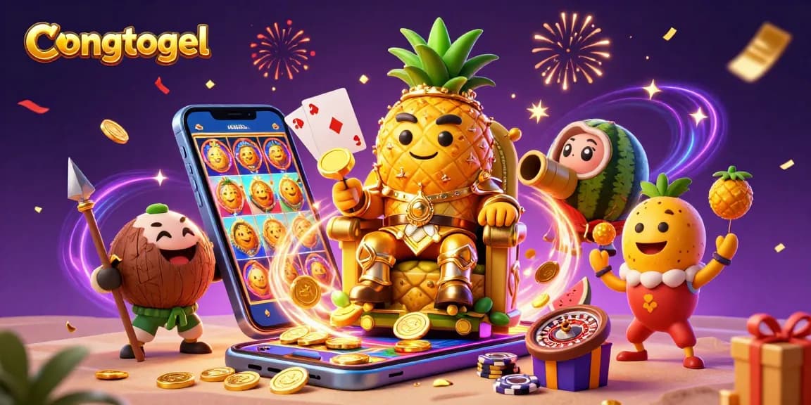 Engage in congtogel excitement with colorful slot games and celebratory casino characters.