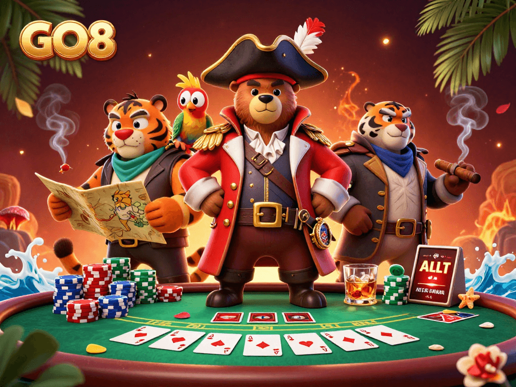 Experience exciting gameplay and winning moments at GO8's vibrant casino scene featuring poker action.