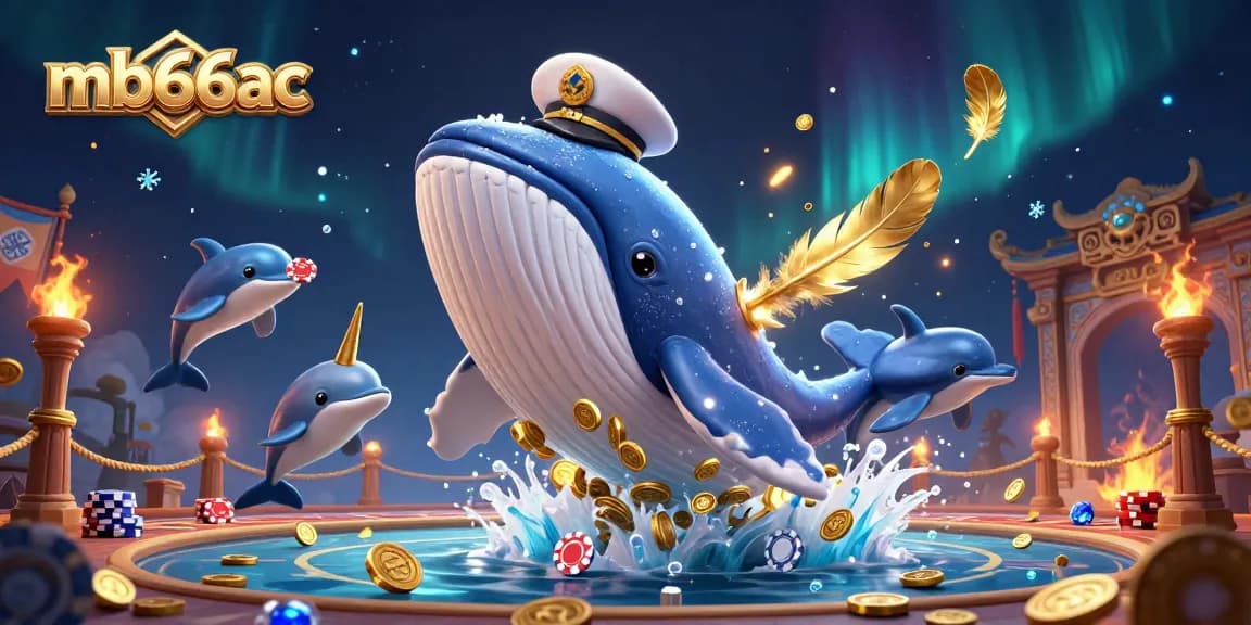 Experience thrilling gameplay with mb66ac's vibrant whale and poker-themed scene.