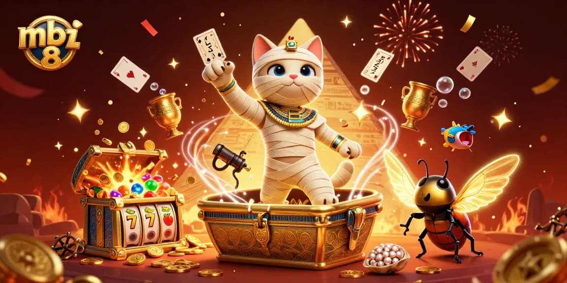 Experience epic wins at mbi 8 with a thrilling 3D casino scene featuring dynamic game elements.