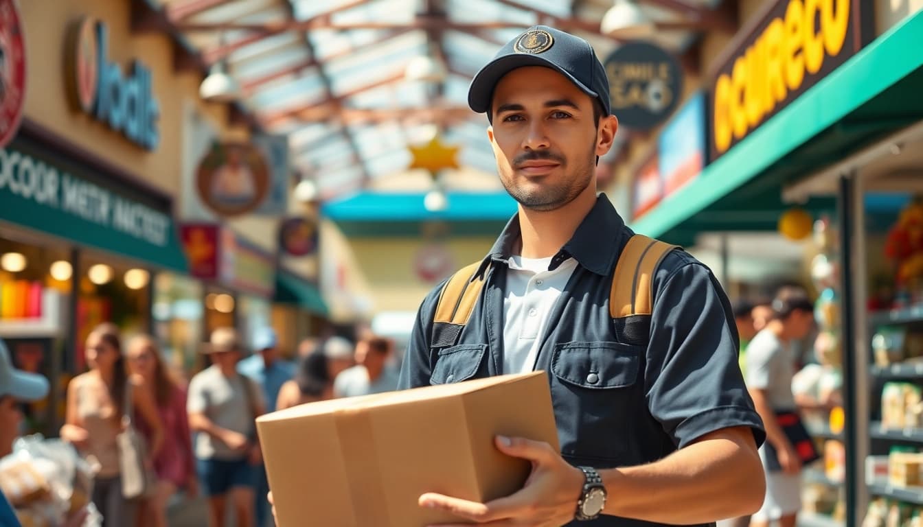 Experience Marketplace Pickup Scottsdale through a dedicated courier navigating a vibrant local scene.