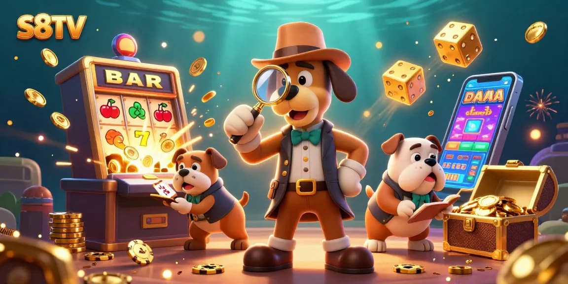 Engage with S8TV as a detective discovers golden poker chips amid a vibrant casino scene.