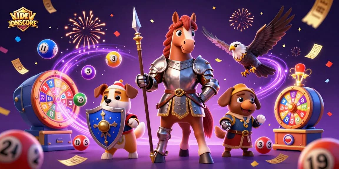 Experience thrilling wins at IDNSCORE with vibrant lottery balls and exciting game elements.