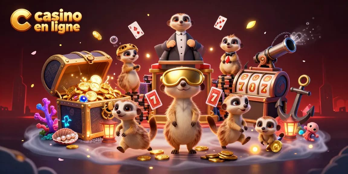 Jouer au casino en ligne avec des suricates gérant une opération captivante dans un univers riche et coloré.