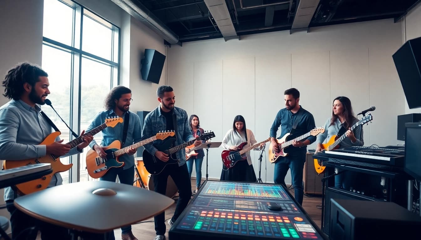 Showcase of best music promotion companies through collaborative artists in a studio.