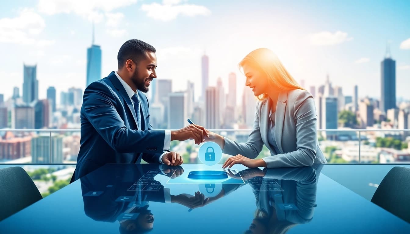 Engaging demonstration of Escrow Services between business partners in a secure transaction.