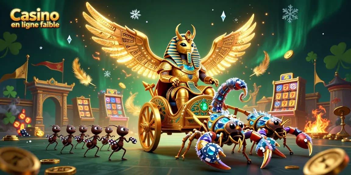 Experience Casino en ligne fiable with a dynamic illustration of gambling elements and engaging characters.