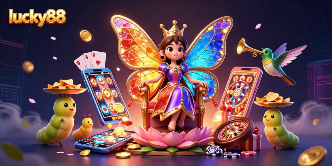 Engage in thrilling gameplay at lucky88 with vibrant slot symbols and enchanting casino characters.