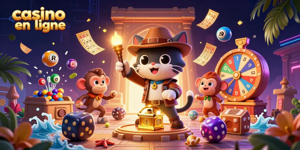 Le casino en ligne révèle un trésor avec un chat explorateur et un singe dans un temple dynamique.