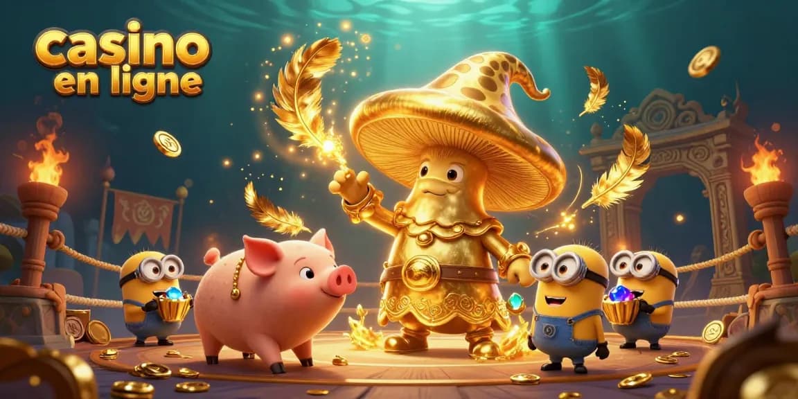 Découvrez les trésors d'un casino en ligne avec ce magicien et son cochon truffier.