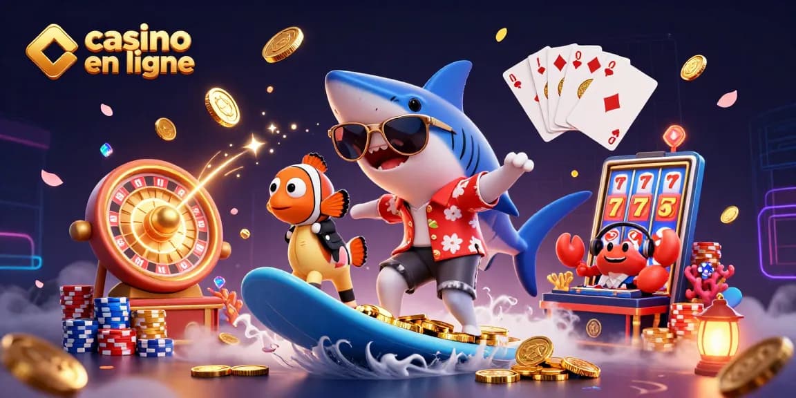 Jouer au casino en ligne débordant de pièces et lumières éclatantes.