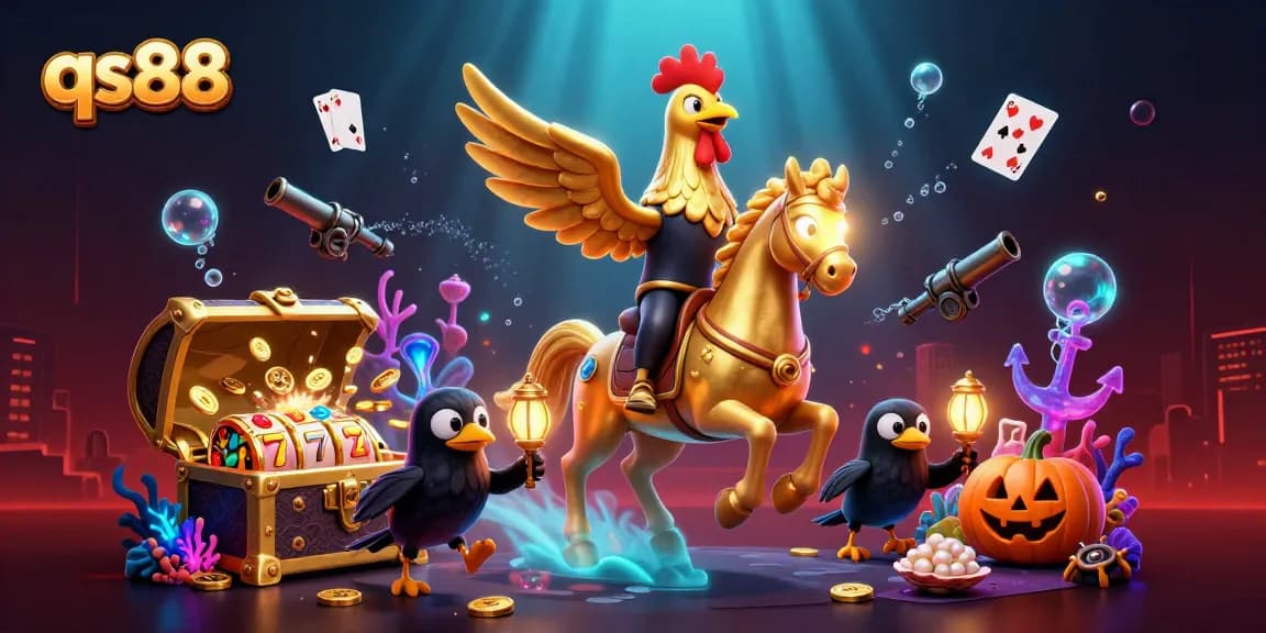 Experience thrilling slots at qs88 with dynamic 3D casino elements and vibrant golden graphics.