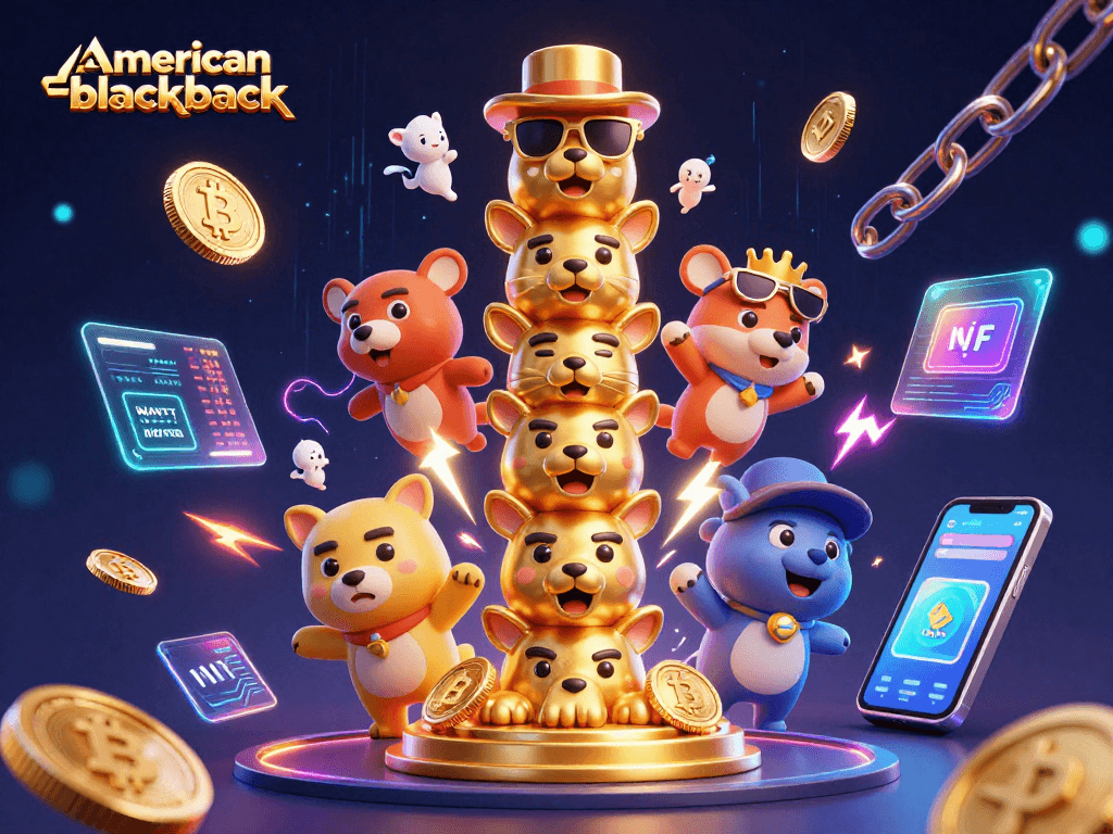 Experience the thrill of american-blackjack with vibrant casino elements and a golden totem.