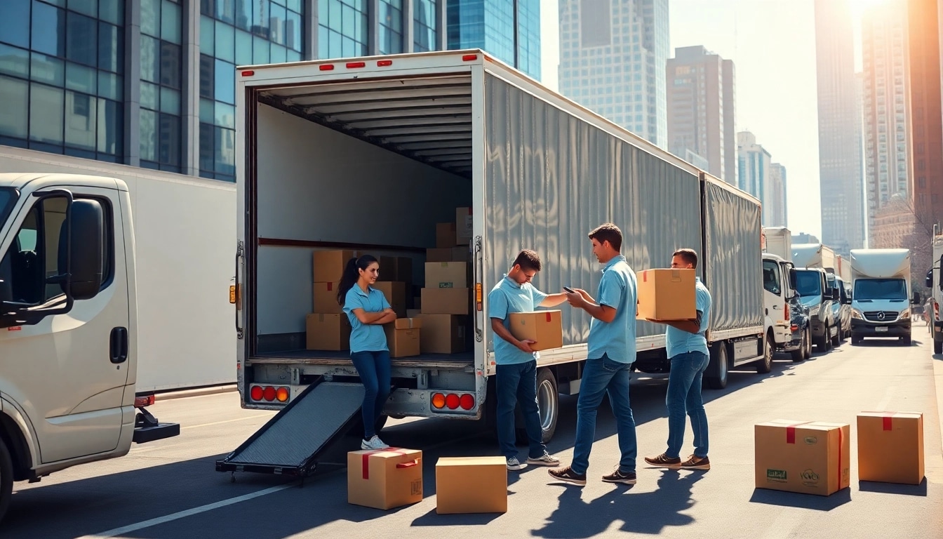 Moving companies across provinces providing reliable services in a busy urban environment.