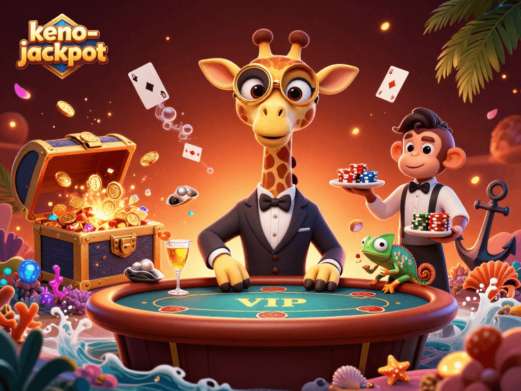Maximize your odds with the exciting keno-jackpot game, featuring vibrant characters and treasures.