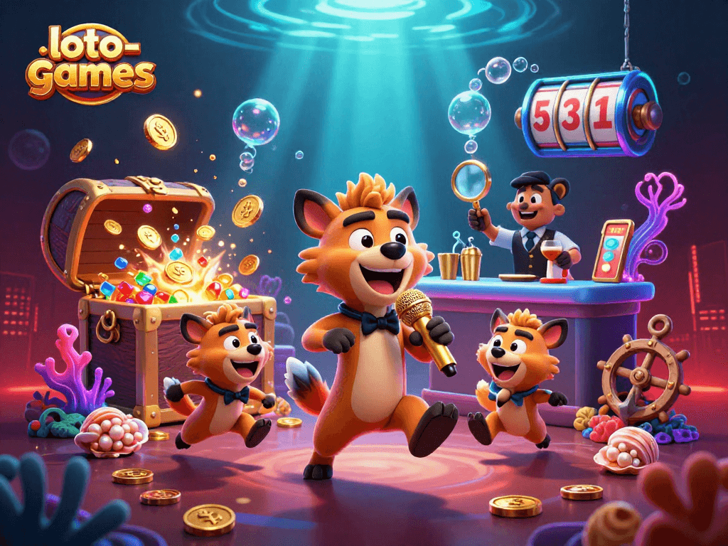 Experience the lively atmosphere of loto-games with animated hyenas in a vibrant comedy casino scene.