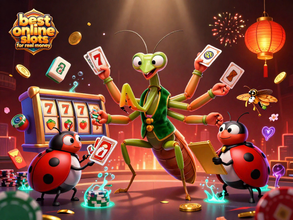 Experience the thrill with the best online slots for real money featuring vibrant characters and dynamic elements.