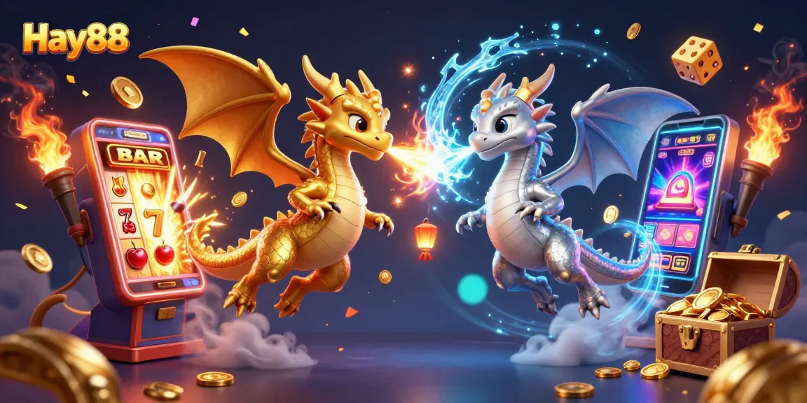 Win big at Hay88 with vibrant dragons and slot machines exploding with rewards.