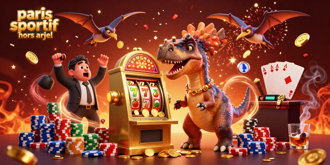 Pari sur les paris sportif hors arjel avec un pachycephalosaurus et des jackpots en or.