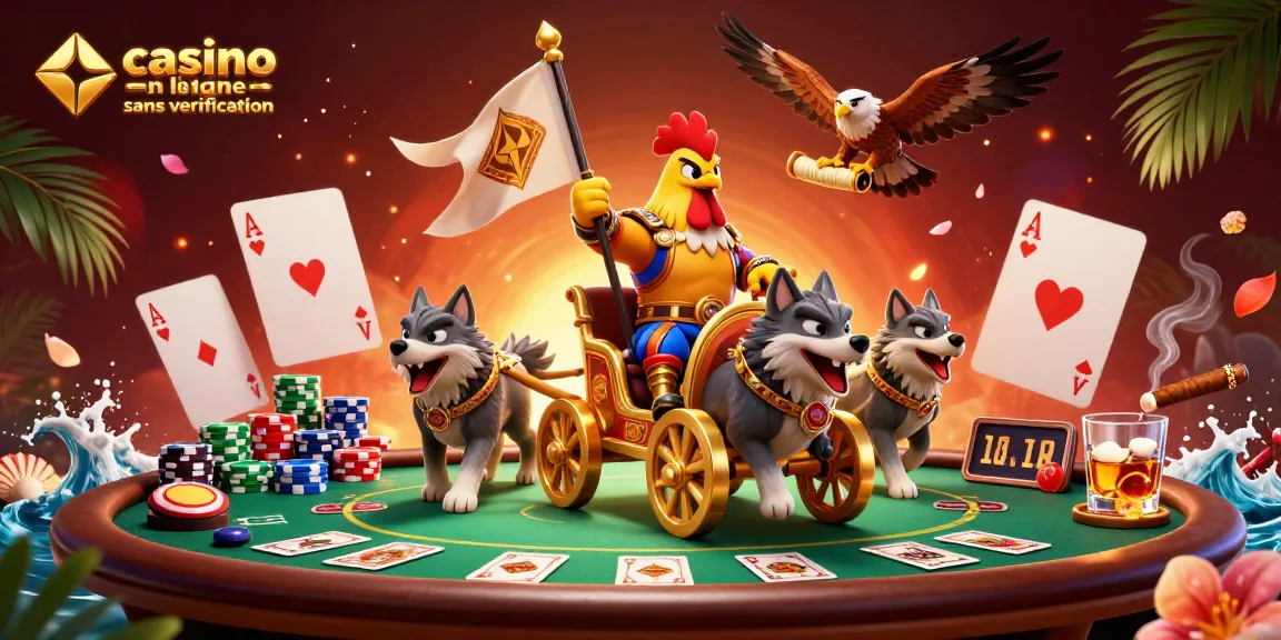 Jouez sur un casino en ligne sans vérification avec un roi guerrier en scène de poker exaltante.
