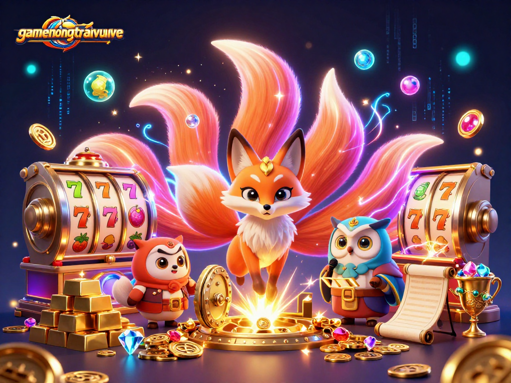 Spin to win with gamenongtraivuive in a vibrant 3D slots adventure full of treasure.