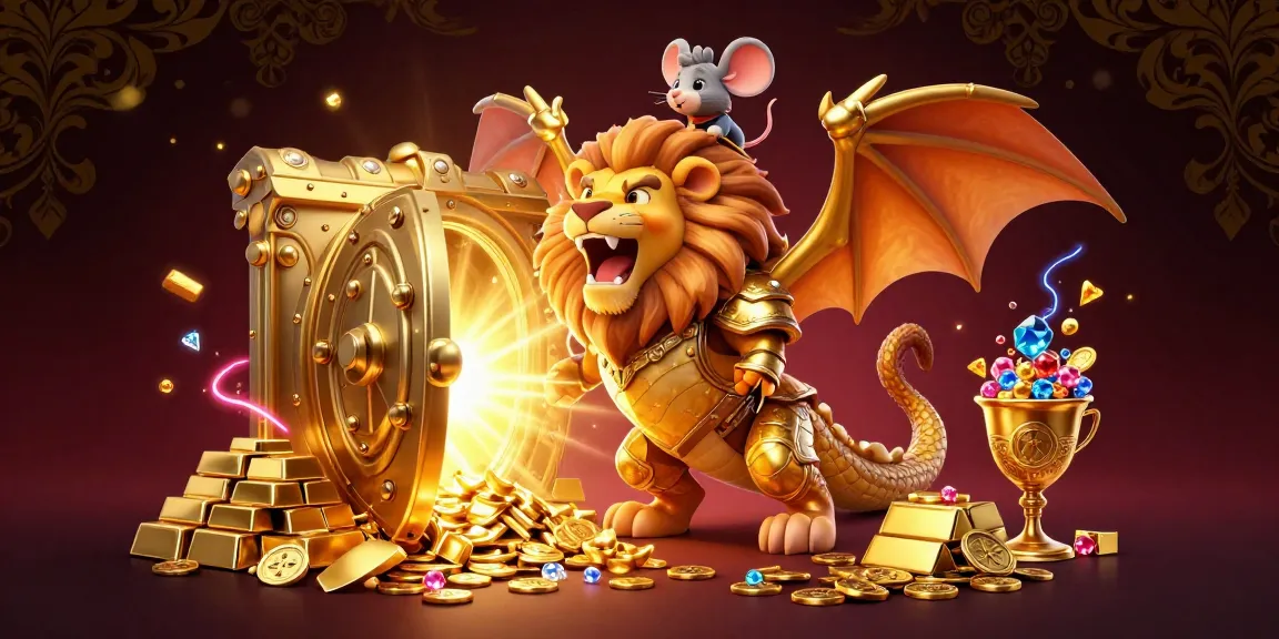 M88 brings thrilling adventures with a chimera creature and treasures in an online casino setting.