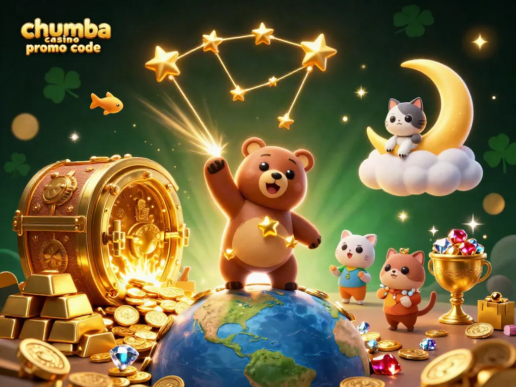 Activate the Chumba Casino promo code to scoop up gold rewards and jewels in a captivating scene.