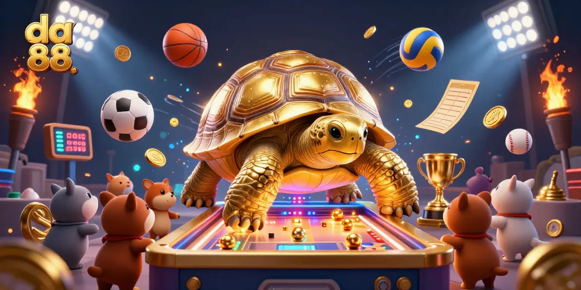 da 88 showcases a 3D cartoon tortoise pinball machine in a sports-themed extravaganza.