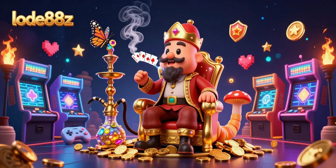 Experience thrilling poker action with lode88z in a vibrant 3D digital illustration of casino elements.