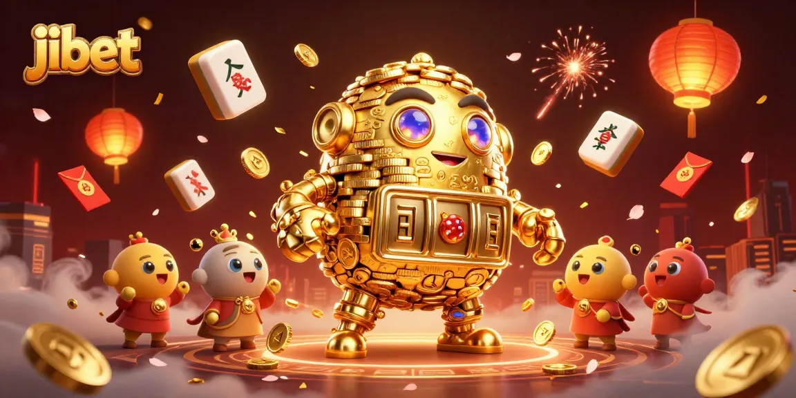 Experience thrilling gameplay with jibet's enchanting golden golem and festive elements.