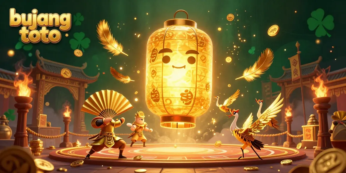 Experience the thrill of bujang toto with a vibrant casino scene filled with golden elements and animated characters.