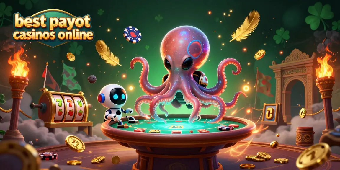 Experience the best payout casinos online with an alien octopus at a poker table!