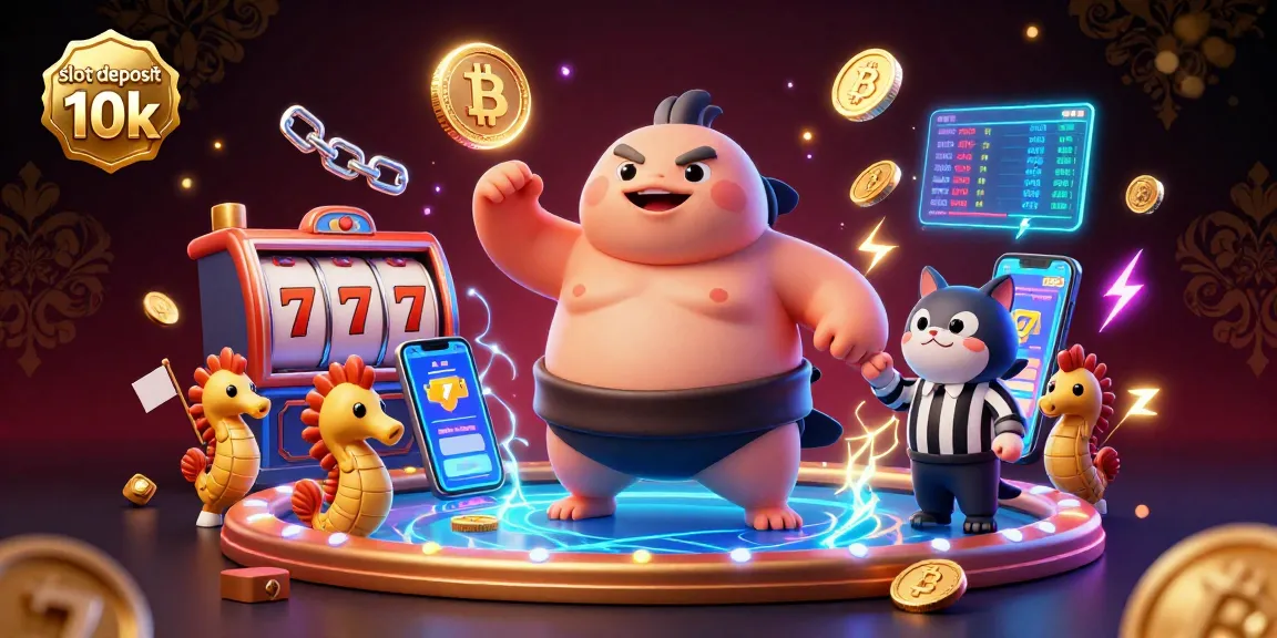 Experience the thrill of slot deposit 10k gaming with vibrant characters and neon elements in a dynamic casino scene.