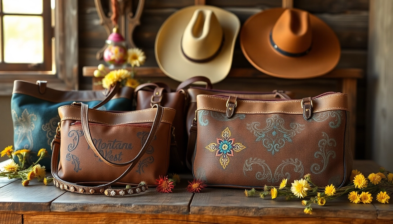 Showcasing montana west purses and handbags with elegant details and rustic charm.