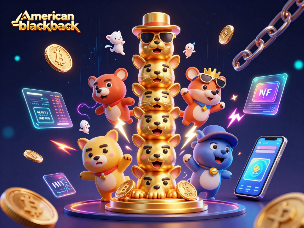 Experience the thrill of american-blackjack with vibrant casino elements and a golden totem.