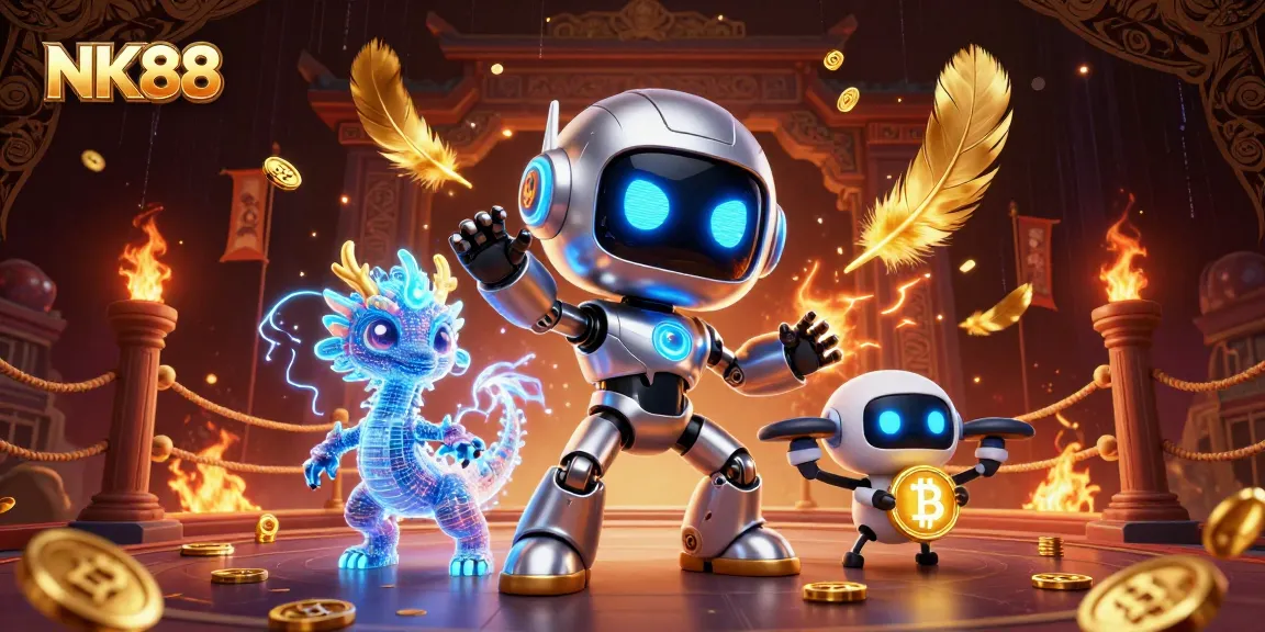 Engage with NK88: A vibrant scene showcasing online casino adventures with advanced gaming elements.