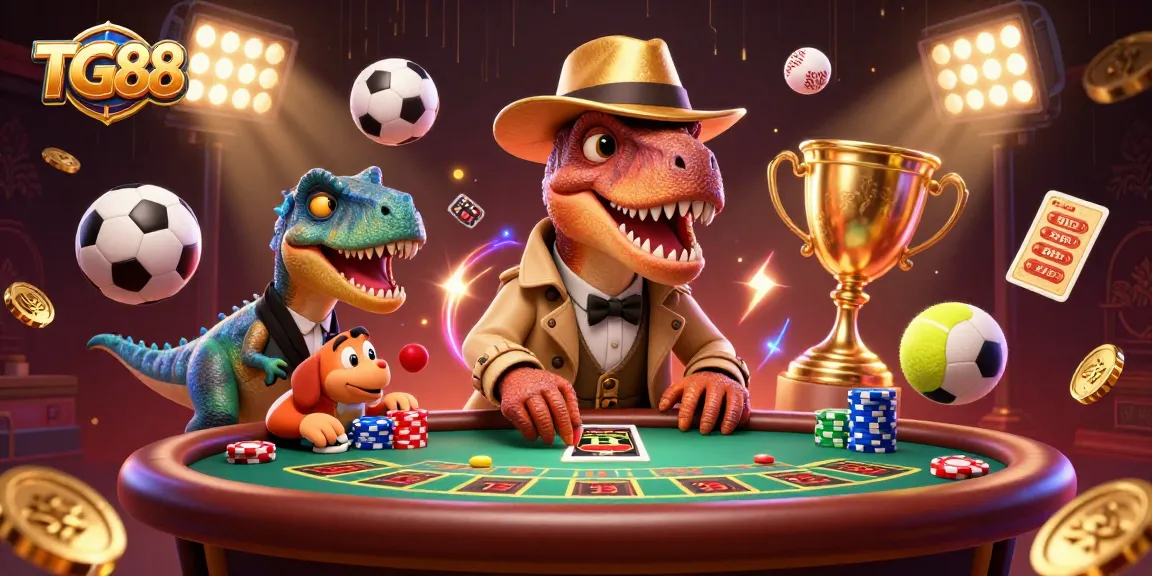 Engage with TG88's vibrant casino scene featuring thrilling blackjack action and dynamic sports elements.