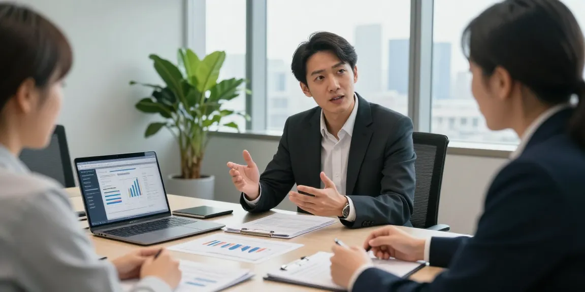 Portfolio strategy meeting at https://wifenamebio.com/ with financial advisor and client, showcasing investment discussions.